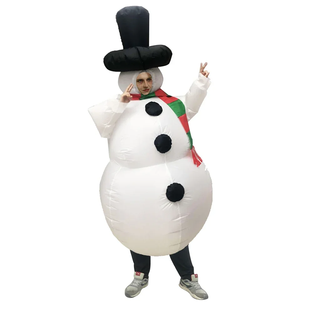 Christmas Funny Inflatable Costumes Gingerbread Man Santa Claus Elk Snowman Tree Penguin Adult Kid Halloween Carnival Party view 6