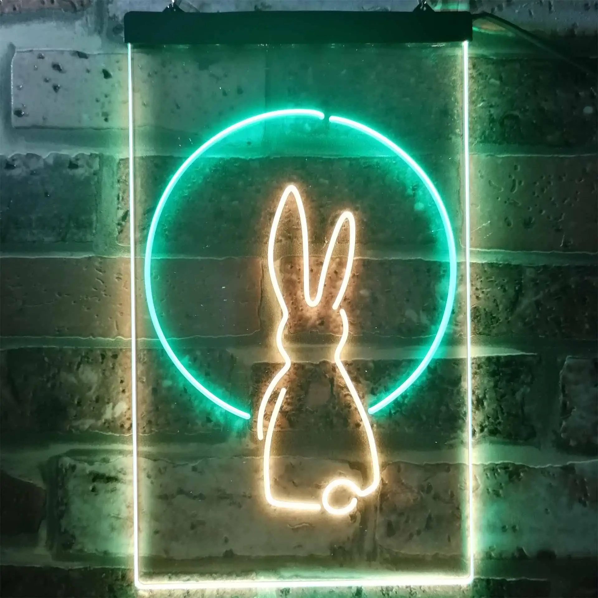 

Rabbit (Bunny) on the Moon Easter Dual Color Led Neon Sign st6-i3266