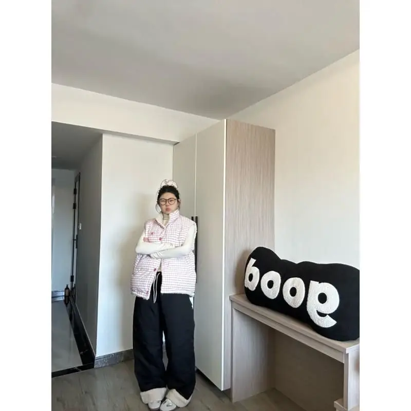 

Жилет женский двусторонний из овечьей шерсти и хлопка, осенне-зимний, теплый, на меховой подкладке, повседневный, для работы и отдыха