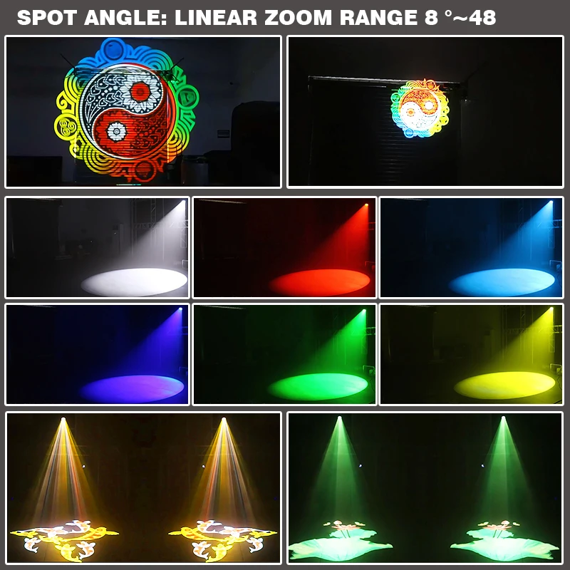 500w High Brightness Zoom Custom Made Gobo Projector IP65 Led Waterproof Outdoor Gobo Projector Building Advertising Lights