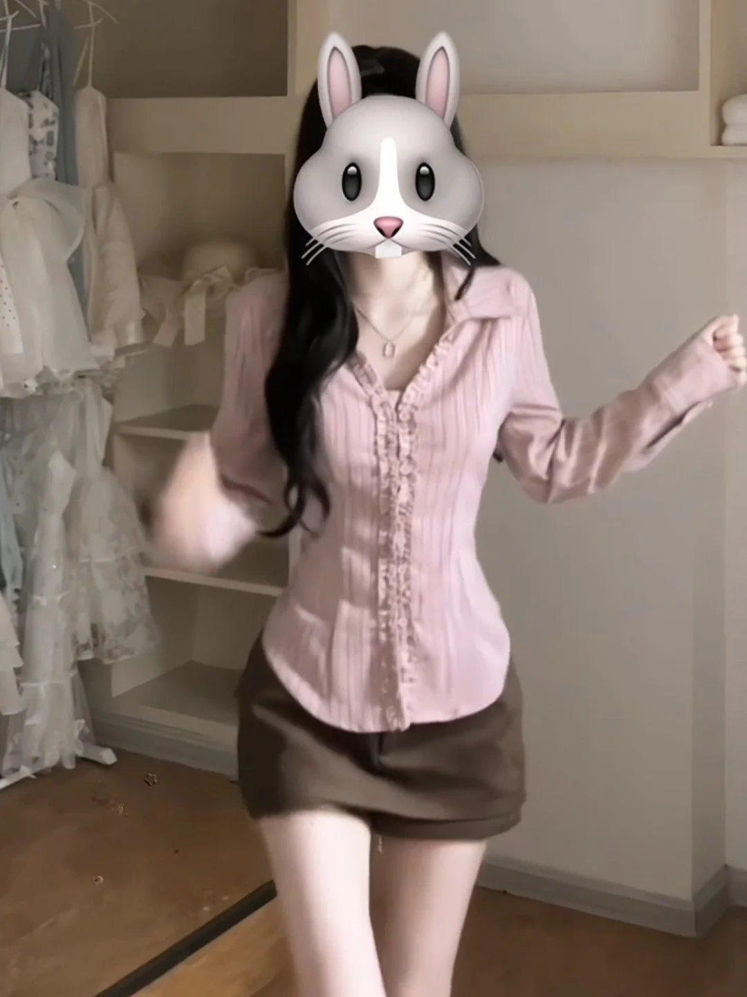 

Faionable Korean Sle Striped irt Women's Early Spring Slimming Design Ear Look irt Long Sve Collar Commute Wind