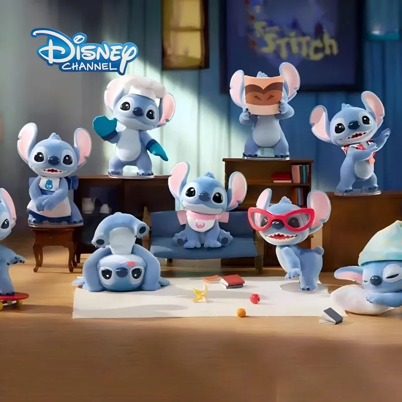 

Disney Hello Stitch Figurines Series Cute Cartoon Figures Flocking Toys Car Decorations Creative Doll Ornaments Birthday Gift