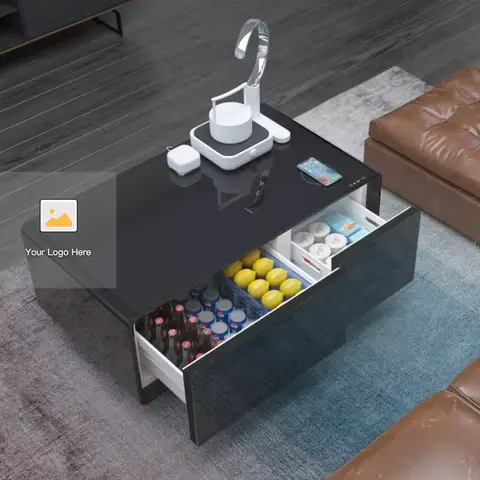 Modern Coffee Table Living Room Refrigerator Storage Portable Smart Speaker Mini Wireless Charger Smart Furniture