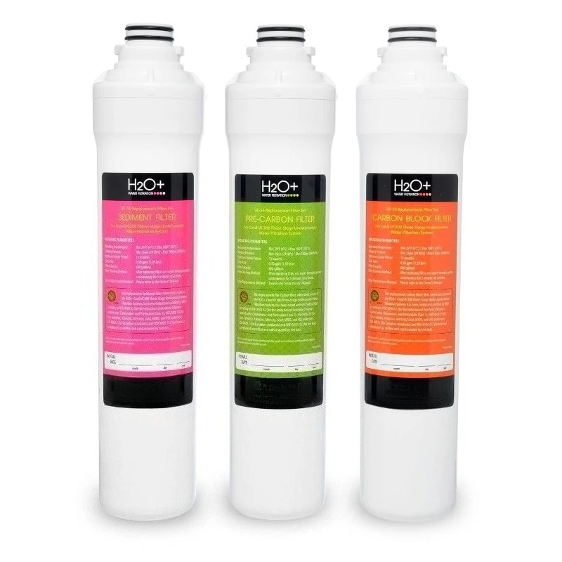 نظام تنقية المياه الداخلي H2O+ Coral UC300 ثلاثي المراحل (مرشحات بديلة UF-35)