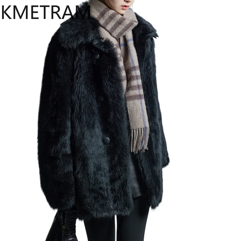 

KMETRAM 100% Natural Tuscany Wool Sheepskin Fur Jacket Woman Mid-Length Real Fur Coat Women New Winter Clothes 2025 ropa mujer