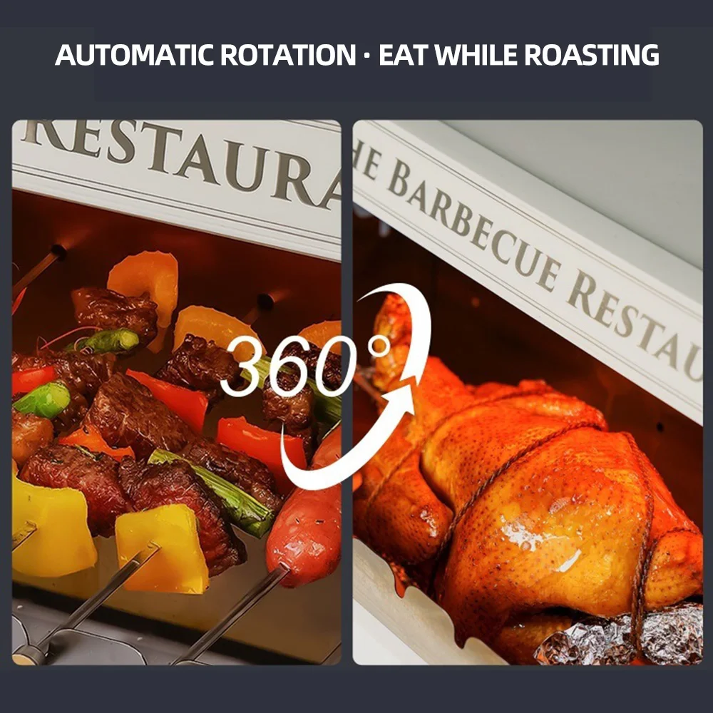 Multifunctional Barbecue Machine Smokeless Grill Chicken Roaster Machine Parrilla Automatically Rotates