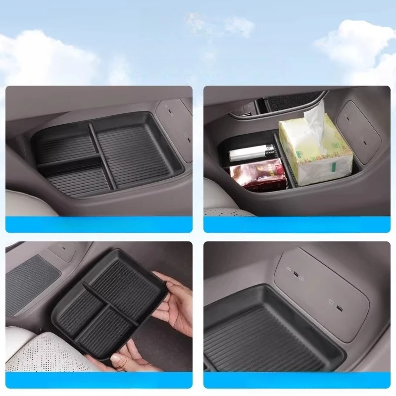 Under Center Console Storage Box Organizer Interior Refit Decor Premium Auto Accessories for ZEEKR 7X - view 6