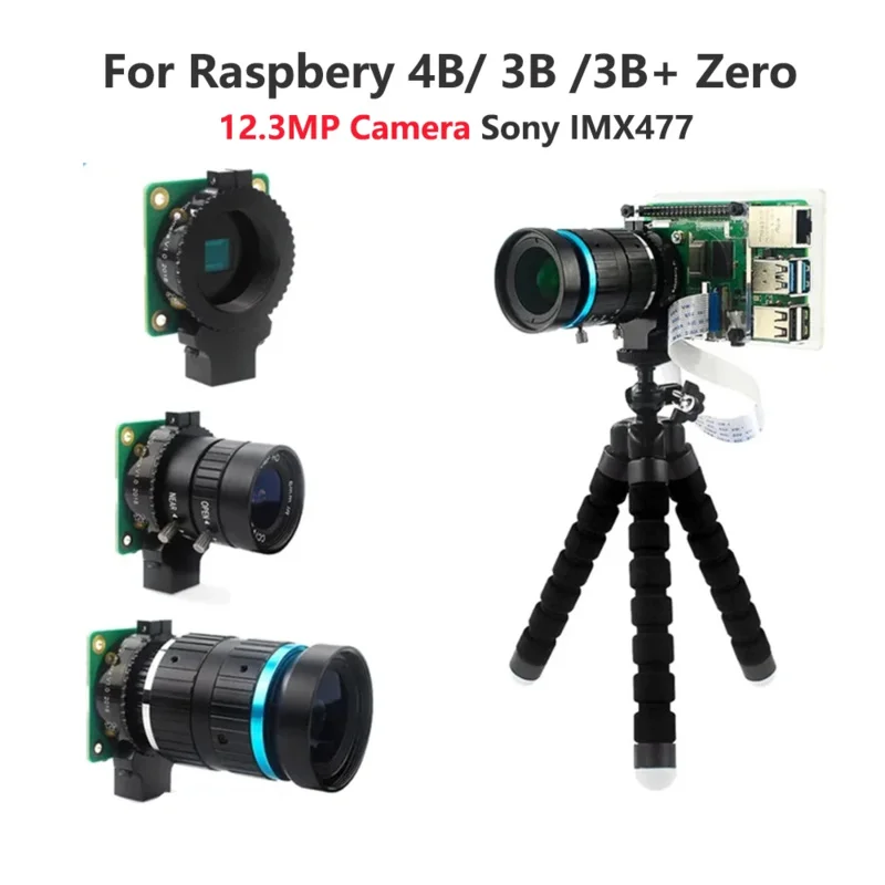 

12.3 MP Raspberry Pi Camera with Sony Imx477 Sensor Optional 6mm CS 16mm C-Mount 8-50mm Lens for Pi 4B 3B Zero 2 W