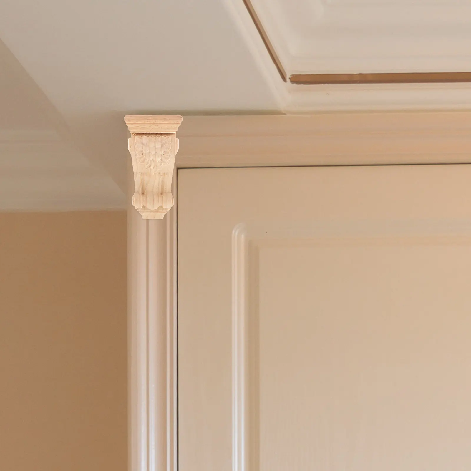 Wooden Roman Column Corbel Solid Wood Carved European Style Home Decoration Classic Vintage Corbels for Wall Ceiling
