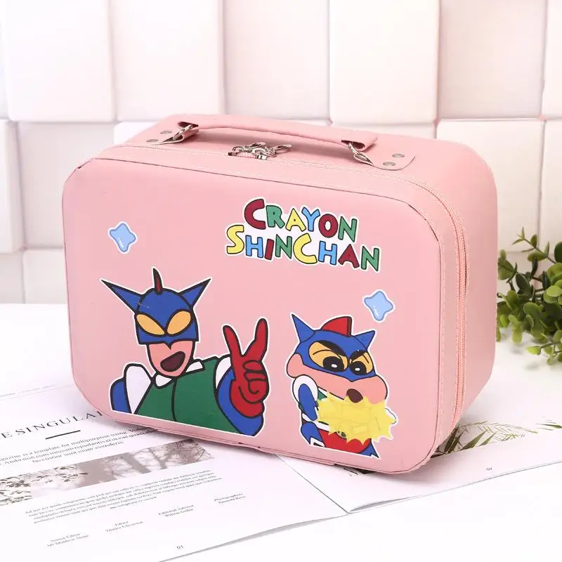 Crayon Shin-Chan Cosmetic Bag Girl Large-Capacity Handheld Travel Portable Makeup Box Cosmetics Sundries Storage Box Girls Gifts