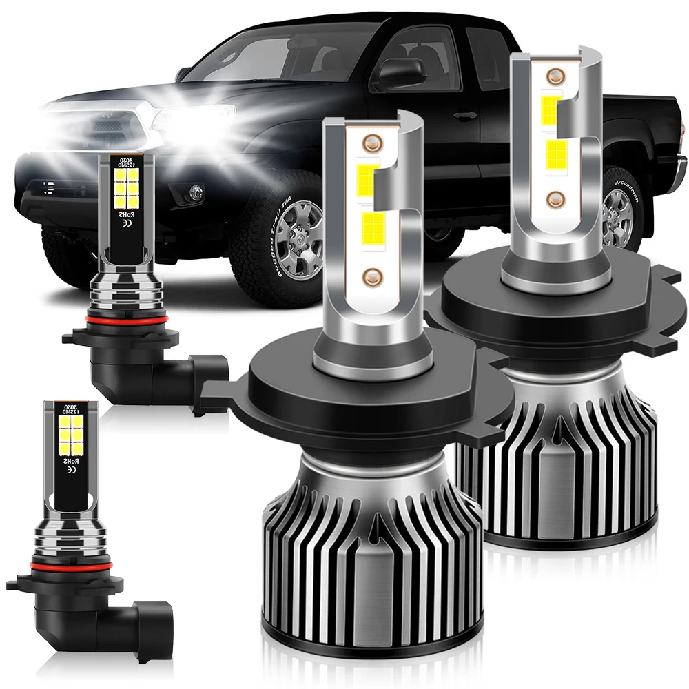 

4pcs LED Headlights Fog Lights Bulbs Combo For Toyota Tacoma 2012-2015 2005-2011 Super Bright 6000K White High Low Beam Headlamp