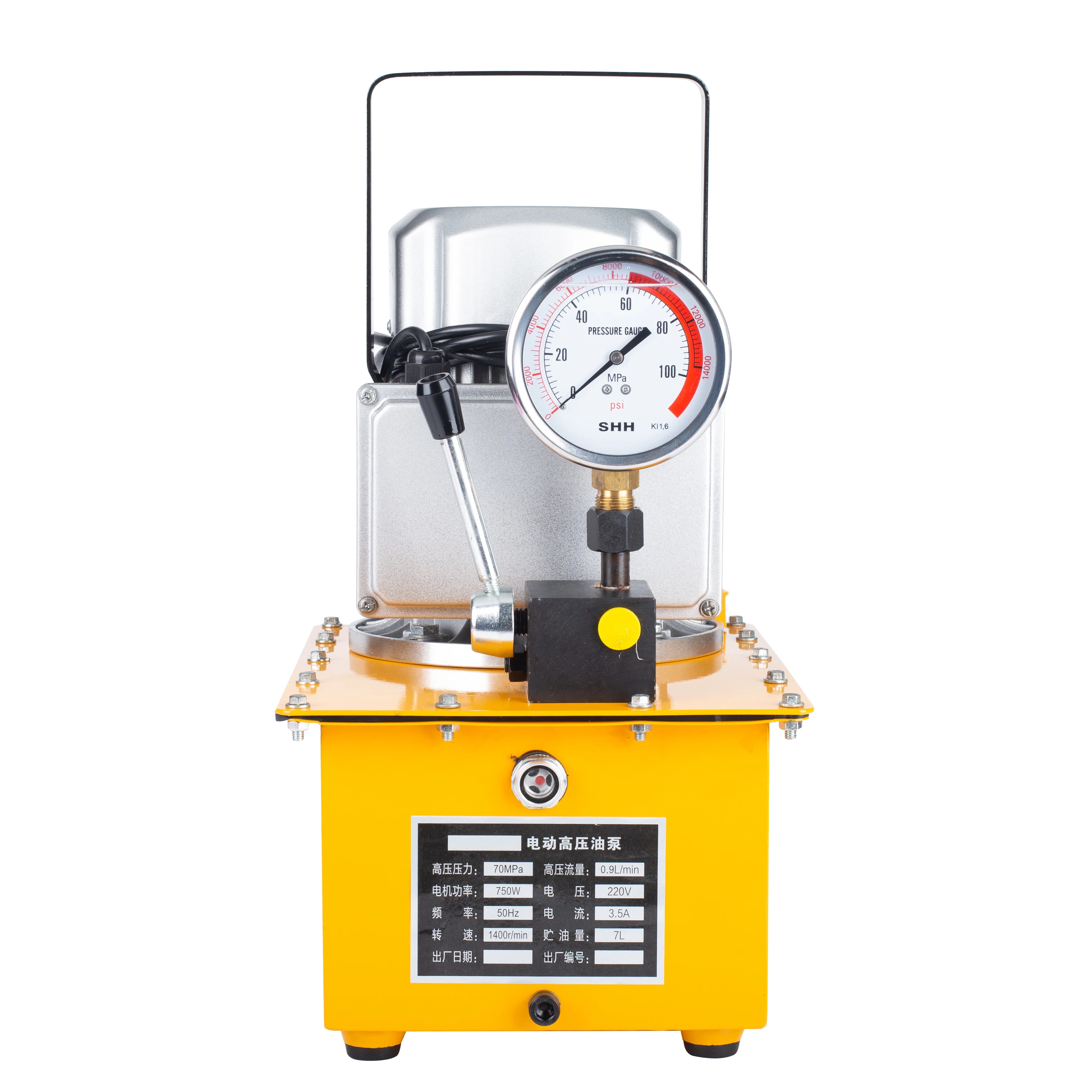 Image 5: Pompe hydraulique électrique 110V/220V 700bar, fonctionnement manuel avec capacité haute pression