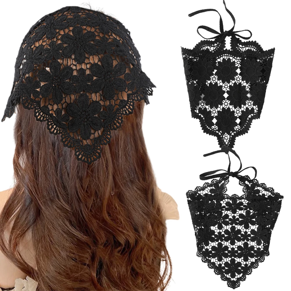 Haimeikang Zomer Dames Bloemen Hoofdband Tulband Driehoekige Sjaal Holle Lint Mode Bandana Hoofddeksels Mode Haaraccessoires