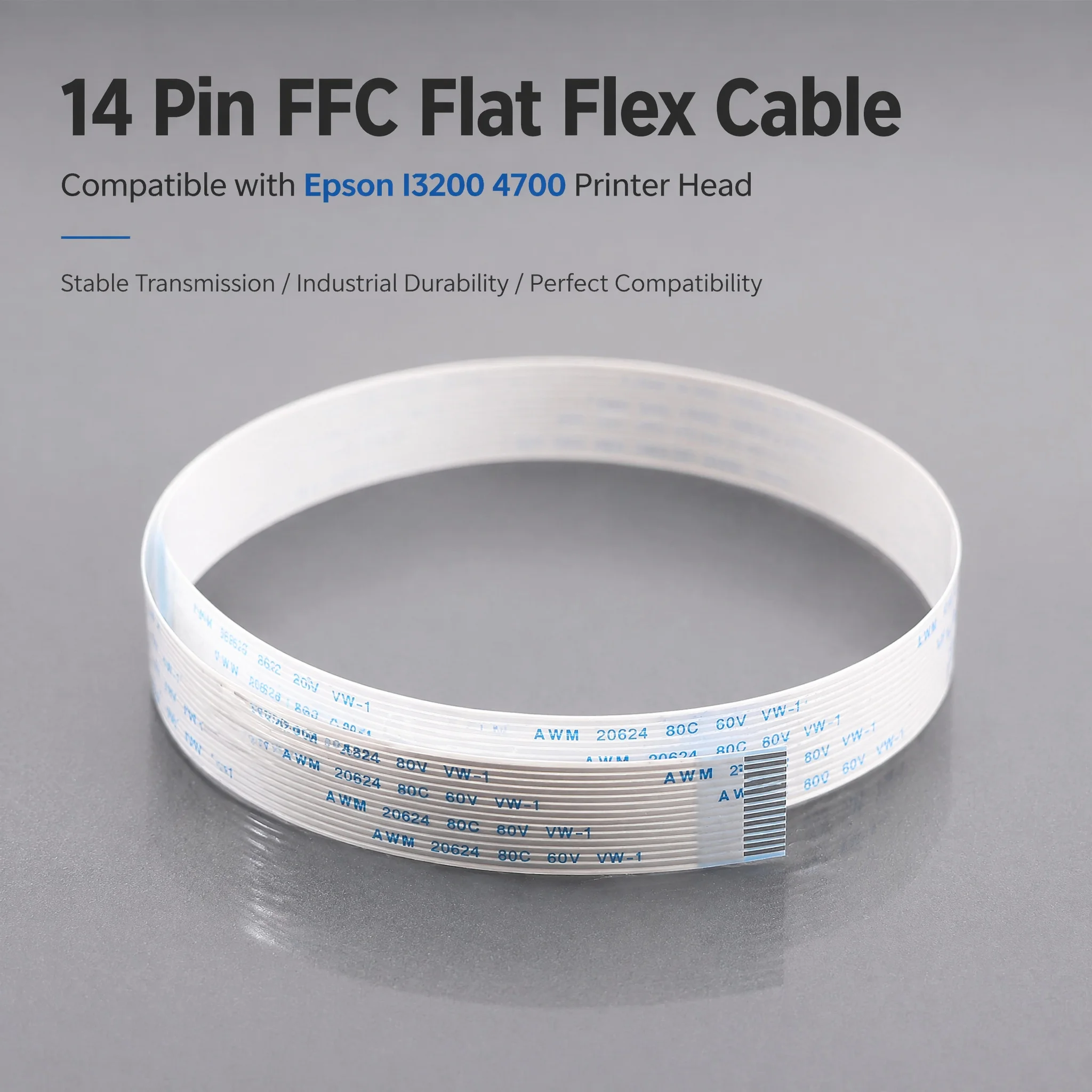 14Pin For Epson 4720/I3200 Printhead Cable for Solvent/UV Flatbed Printer DTF FFC Flat Data Cable Compatible  4720/I3200