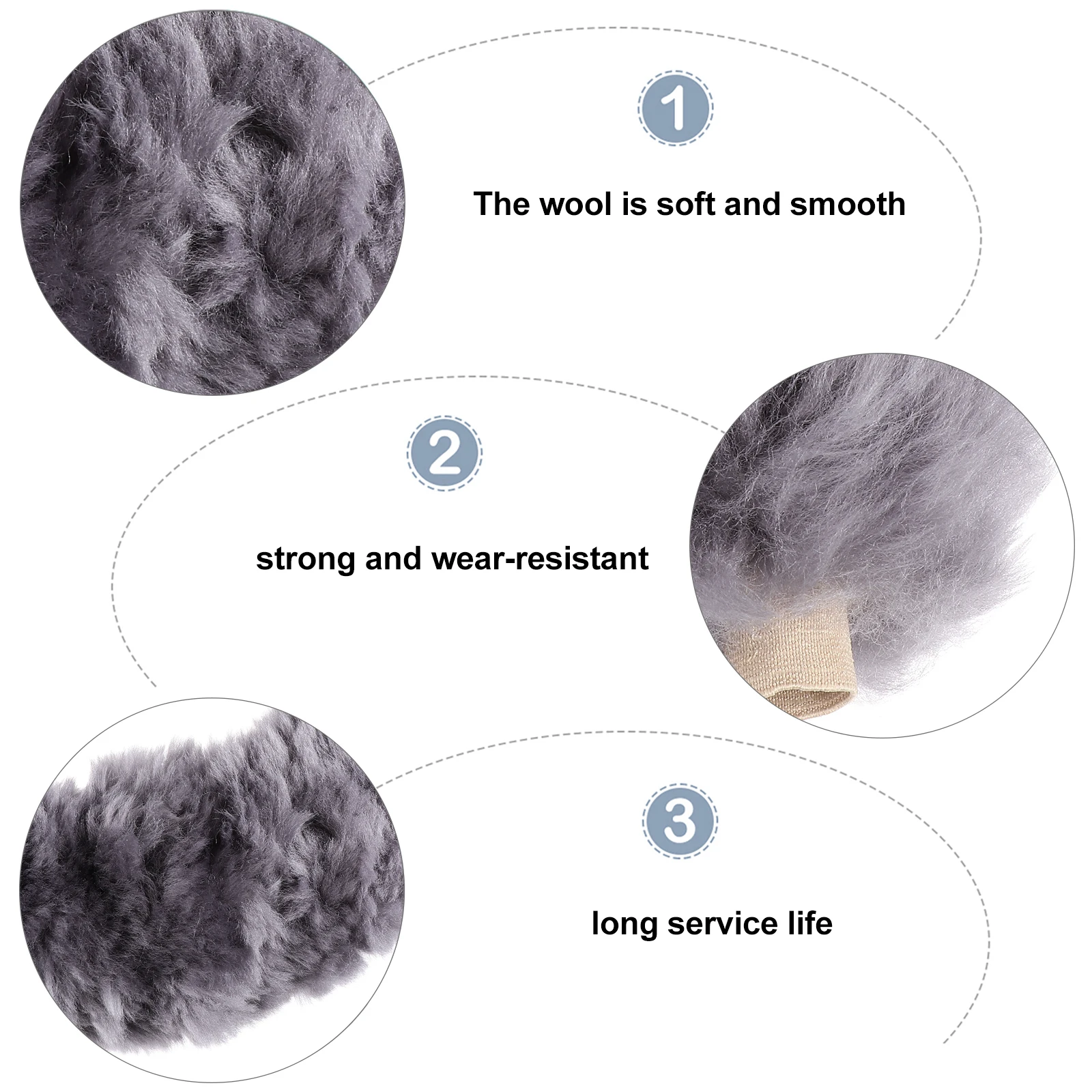 

3 Pcs Wool Steering Wheel Cover Warm Winter Fuzzy Car Protector Fashion Cashmere Cover Non Slip Durable Automotive