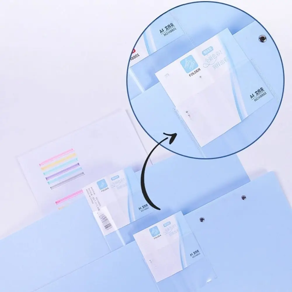 

A4 File Folder 100 Pages Waterproof Document Folder with Double Metal Clip Morandi Test Paper Collection Book