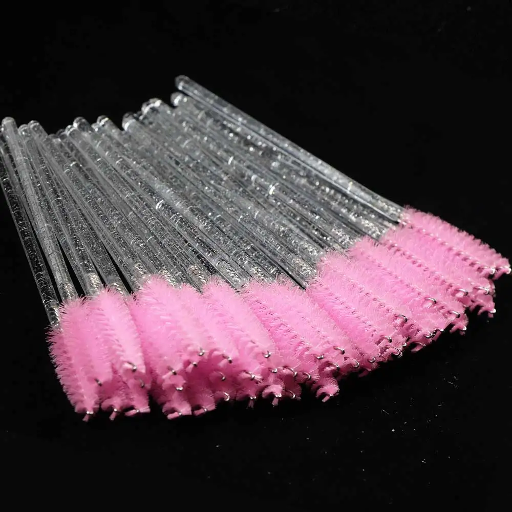 Einweg Kristall Wimpern Pinsel Kamm 50Pcs Wimpern Verlängerung Mascara Zauberstäbe Make-Up Professionelle Make-Up Schönheit Werkzeug