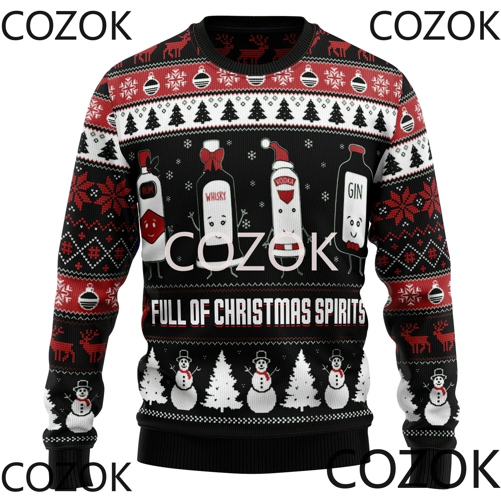 

Christmas Spirits Christmas Sweater 3d Printed Sweatshirts for Men and Women Pullovers Harajuku Unisex Tops