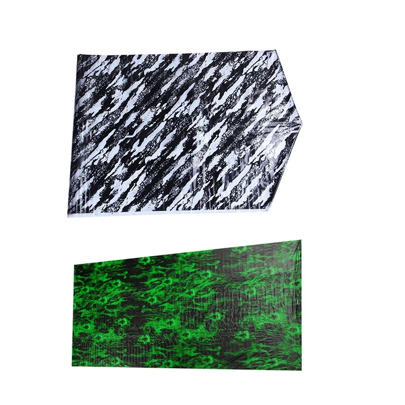 2 Pcs Water Transfer Printing Film Hydrographics Hydro Dipping Kit, Skull Green 0.5X2m & Splatter 0.5X1m