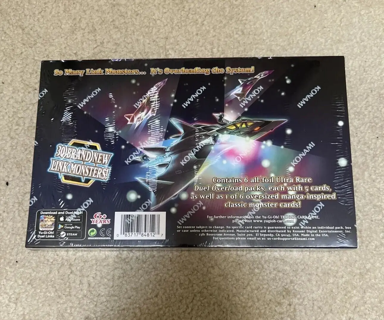 YUGIOH Duel Overload (DUOV ) 1st Edition Box - Factory Sealed with 6 Packs Original Collection Cards EU English Version