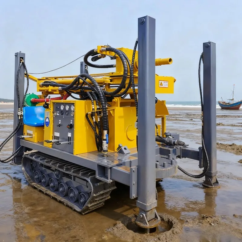 Crawler Type Pneumatic Water Well Drilling Rig 500m High Performance Air Boring Machine For Deep Oil Field Surface Support