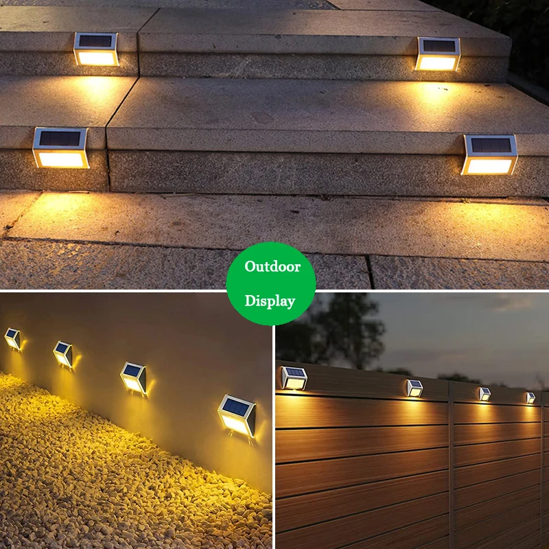 Outdoor LED Light Solar 3LED Waterproof Courtyard Wall Light Be Used for Door Number/Fence/ Solar Stair Light Decorative Light