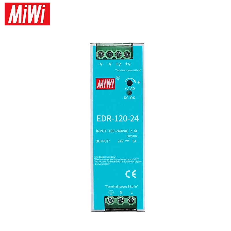 24V 5A 150w Single Output Industrial DIN RAIL Switching Power Supply EDR-120-24