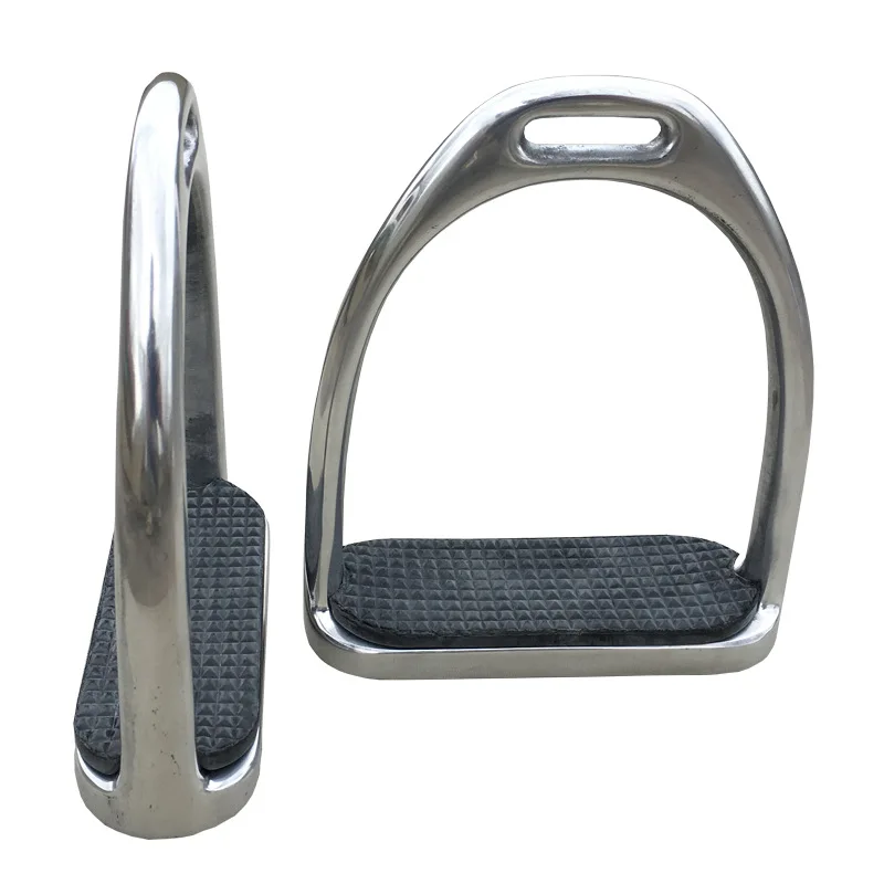 말 안전 등자, 스테인리스 스틸/알루미늄 합금 + 고무 패드