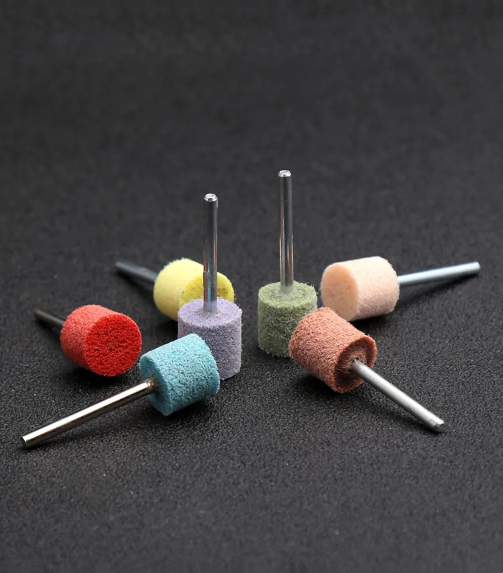 3Mm Schacht Kleur Fiber Wiel Slijpen Hoofd Nylon Slijpen Hoofd Diameter 14Mm Voor Auto Metalen Hout Plastic Grit 240 320 400-1500