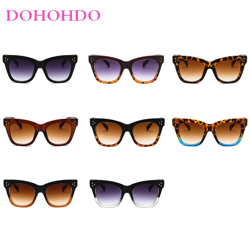 Trendy Retro Big Frame Cat Eye Rice Nail Women Sunglasses Luxury Designer Men Shades Outdoor Driving Classic Sunglasses UV400