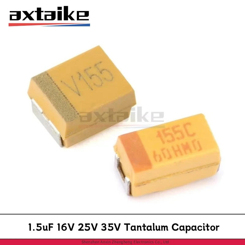 

10PCS 1.5uF 16V 25V 35V 155 155K A B 3216 3528 10% SMD 155C 155E 155V Tantalum Capacitor