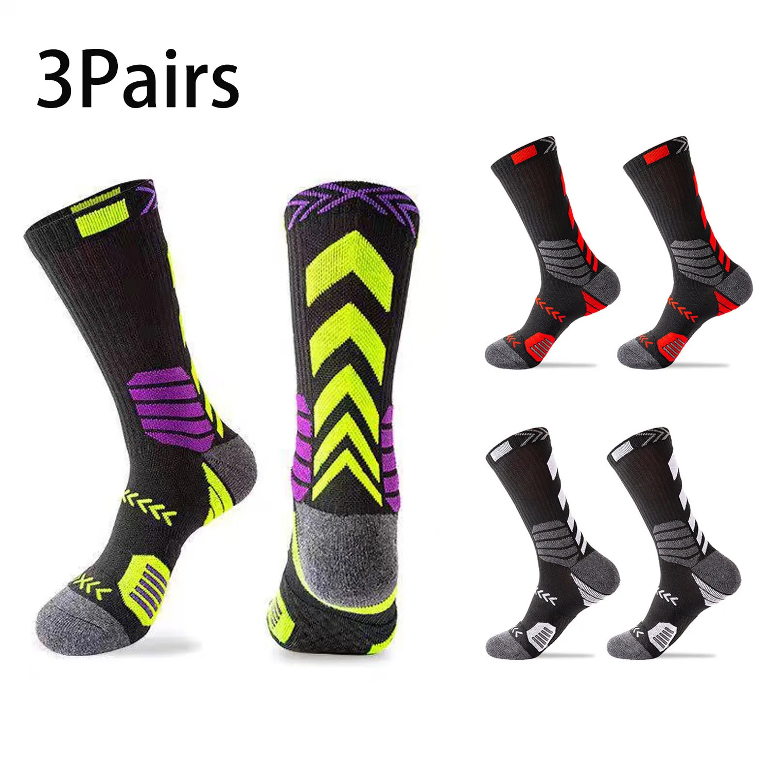 

3 Pairs Cycling Socks Men Road Bicycle Socks High Quality Professional Competition Sport Riding Soccer Mesh Breathable Bike Sock