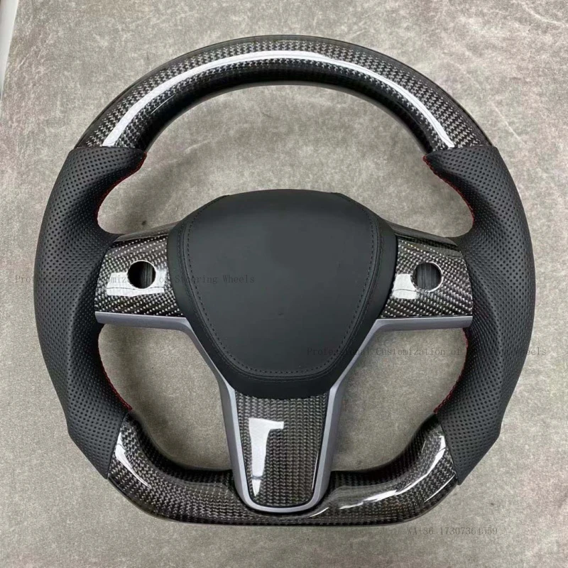 Factory-direct processing of car carbon fiber wheels, suitable for Tesla Model 3 steering wheel modification and upgrad