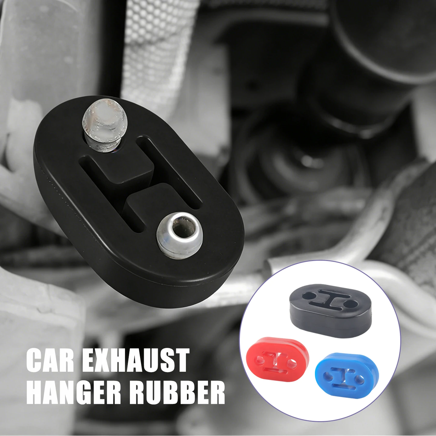 

Universal Car 2 Hole Exhaust Pipe Mount Bracket Absorber Hanging Glue Lifting Lug Modification Plus Long Muffler Support Shock