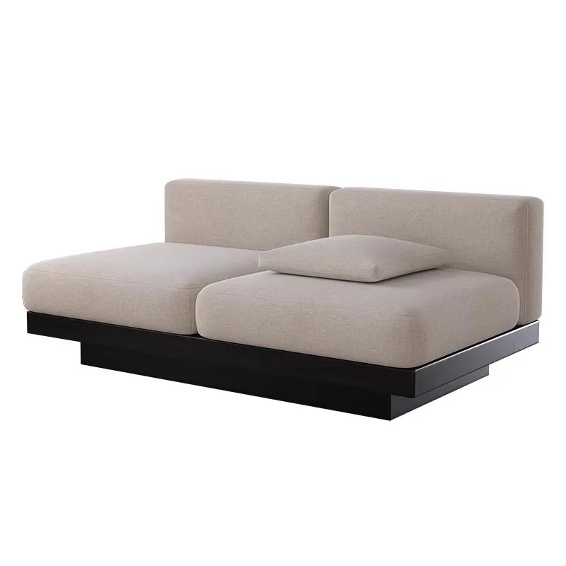 &c Geräuschloses Massivholz-Sofa im Japanischen Retro-Stil für Kleine Familienwohnzimmer, Freizeitnutzung & Hotel- und Ferienhaus-Empfangsbereiche