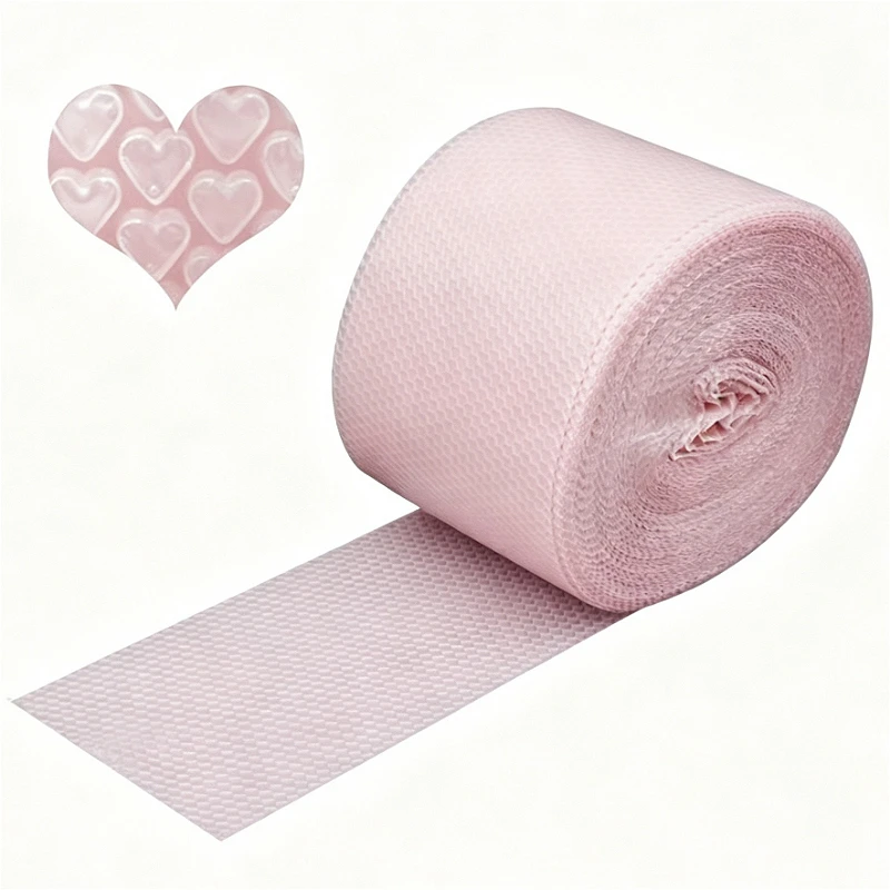 Pink Heart-Shaped Bubble Love Thickeneded Shockproof Fragile Protective Packaging Film 20*500cm