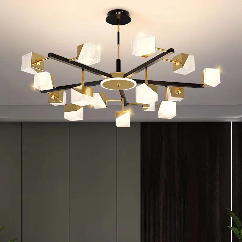 

Modern Simple Bedroom Chandelier Light Fixture High-end Living Room Chandeliers Nordic Internet Red LED Dining Room Pendant Lamp