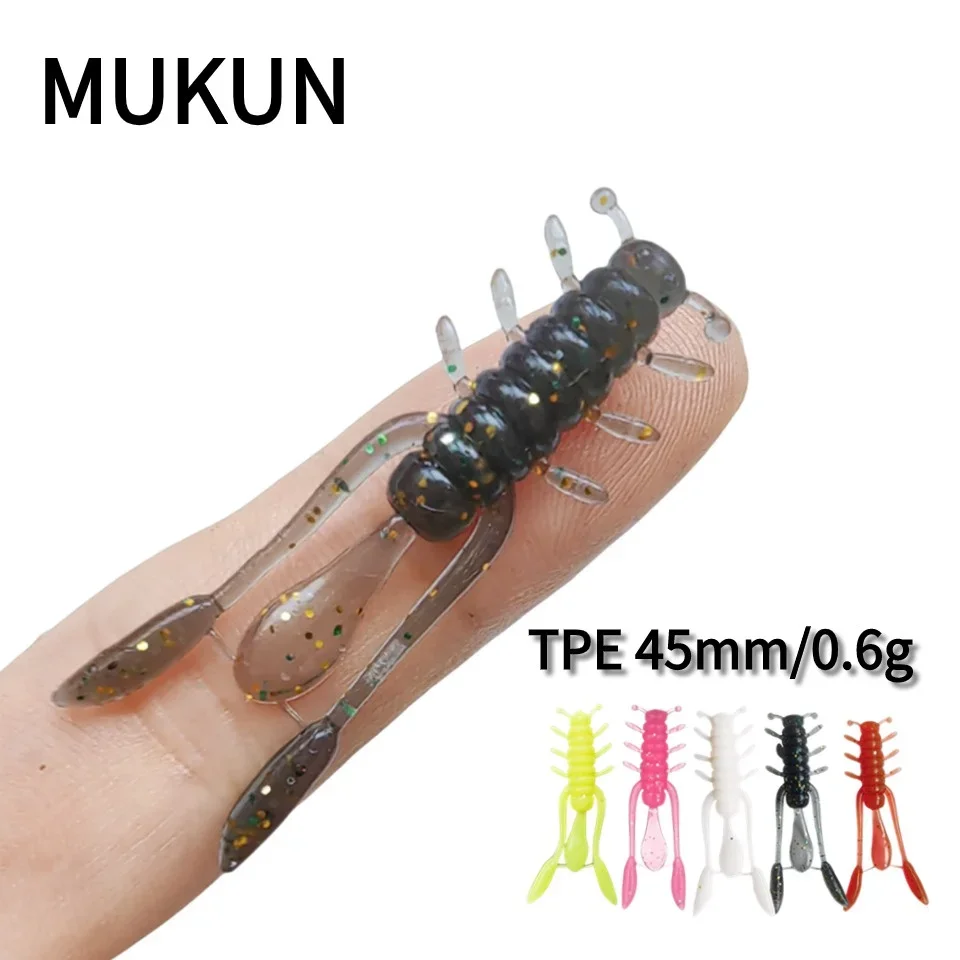 20PCS TPE Mini Worm Soft Fishing Lures Jig Wobblers 0.6g/45mm Silicone Artificial Baits Bass Carp Pesca Fishing Tackle