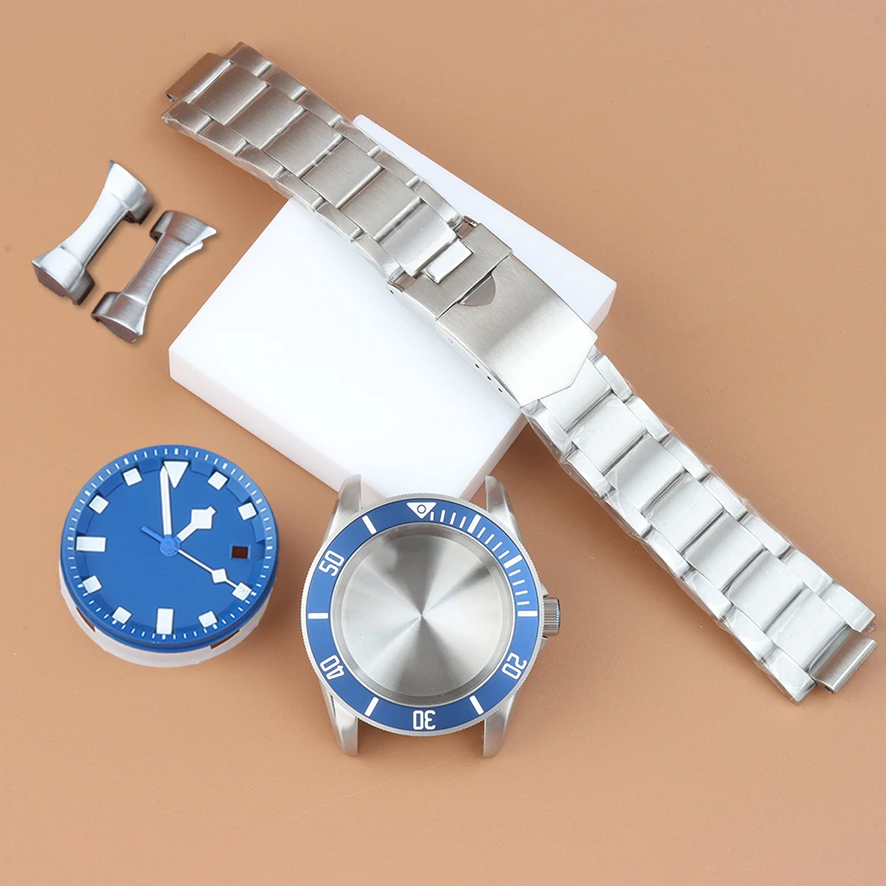 

Watch Case Dial Fit Pelagos 42.5mm Case Bracelet Waterproof For Seiko Miyota 8215 Movement 31.8MM Dial Hands Ice Blue Luminous