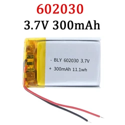 602030 Lithium Battery 300mAh 3.7V Li-ion Polymer Rechargeable Batteries for Bluetooth Headset Speaker Monitor Self-Timer