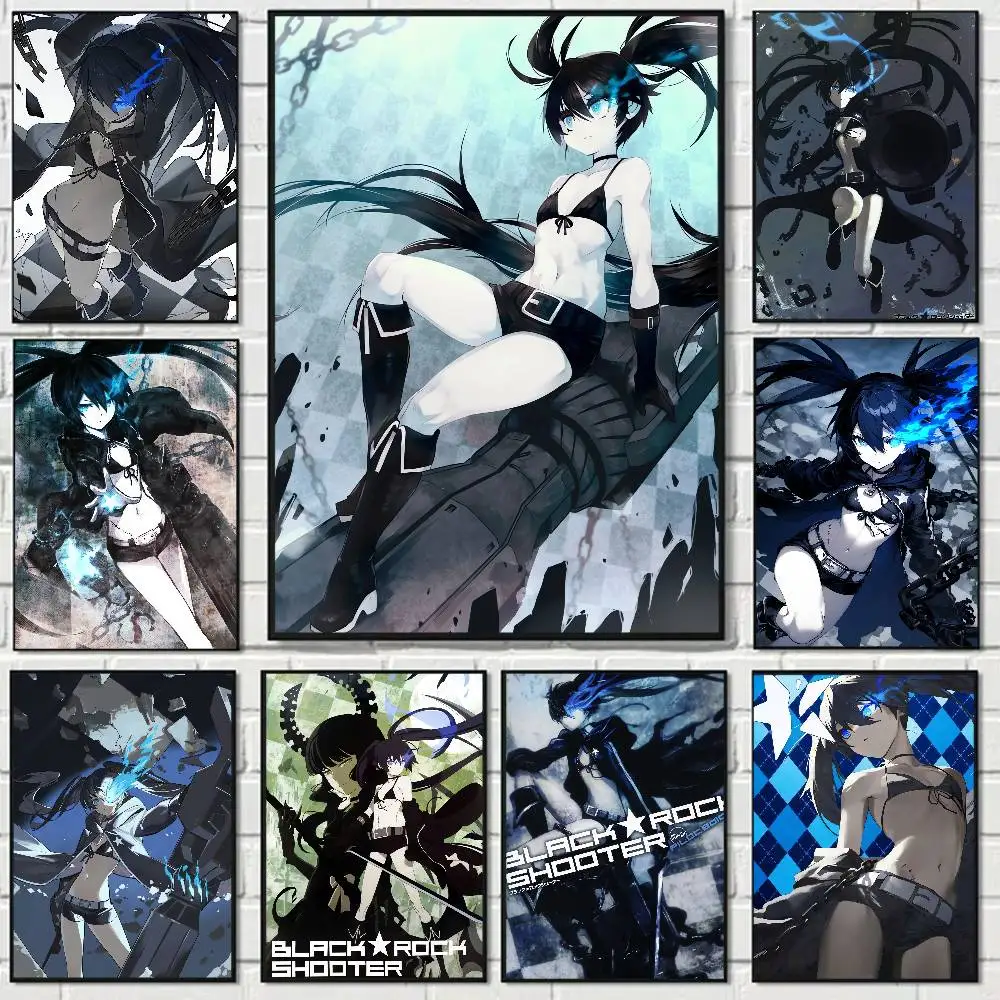 Anime BLACK ROCK SHOOTER Cartoon Anime Poster Aquarell Kunst Kinderzimmer Dekoration Wandbild Kindergeschenk