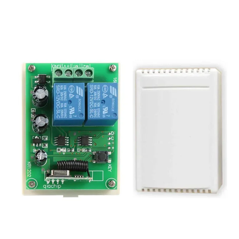 GERMA 2 CH RF 433 Mhz émetteur à distance + 433 Mhz télécommande sans fil interrupteur DC 12V 2CH RF Module récepteur relais pour Garage