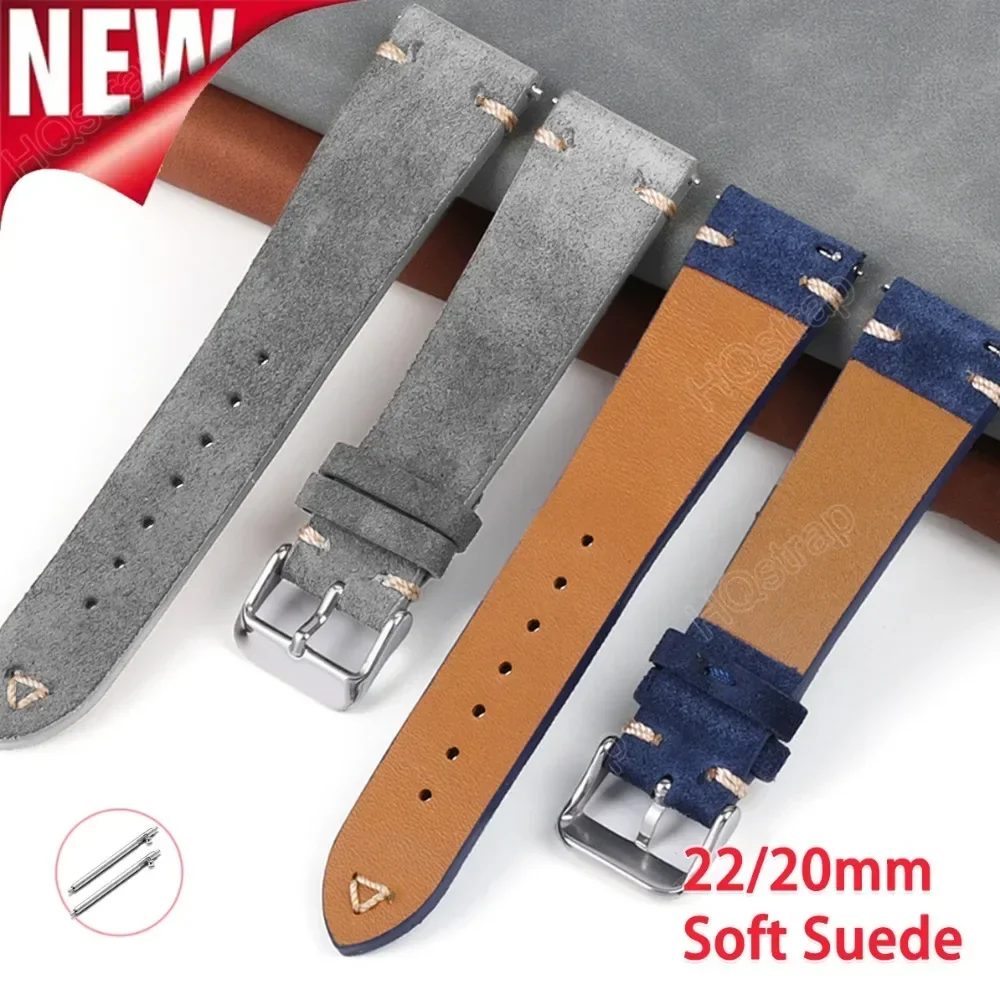 Soft Suede 22mm 20mm Strap for Samsung Galaxy Watch 6 5 4 3 Classic Bracelet for Seiko Bracelet for Rolex Replacement Wristband