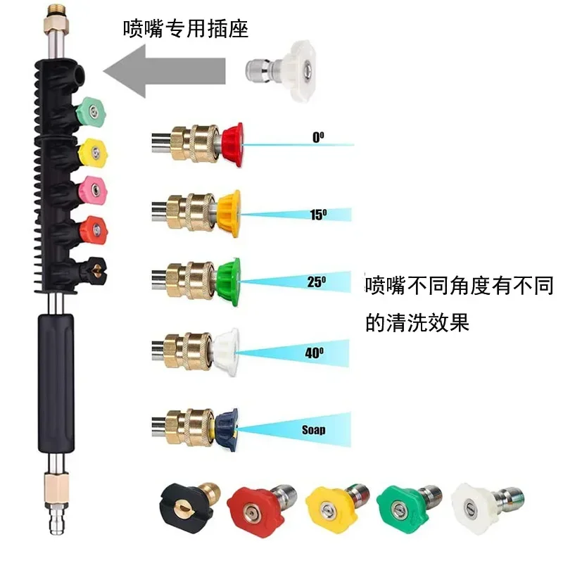 Durable High Pressure Car Wash Water Gun Extension Household Rod Rust Steel Extension Rod Multi-functional Air Conditioner Clean