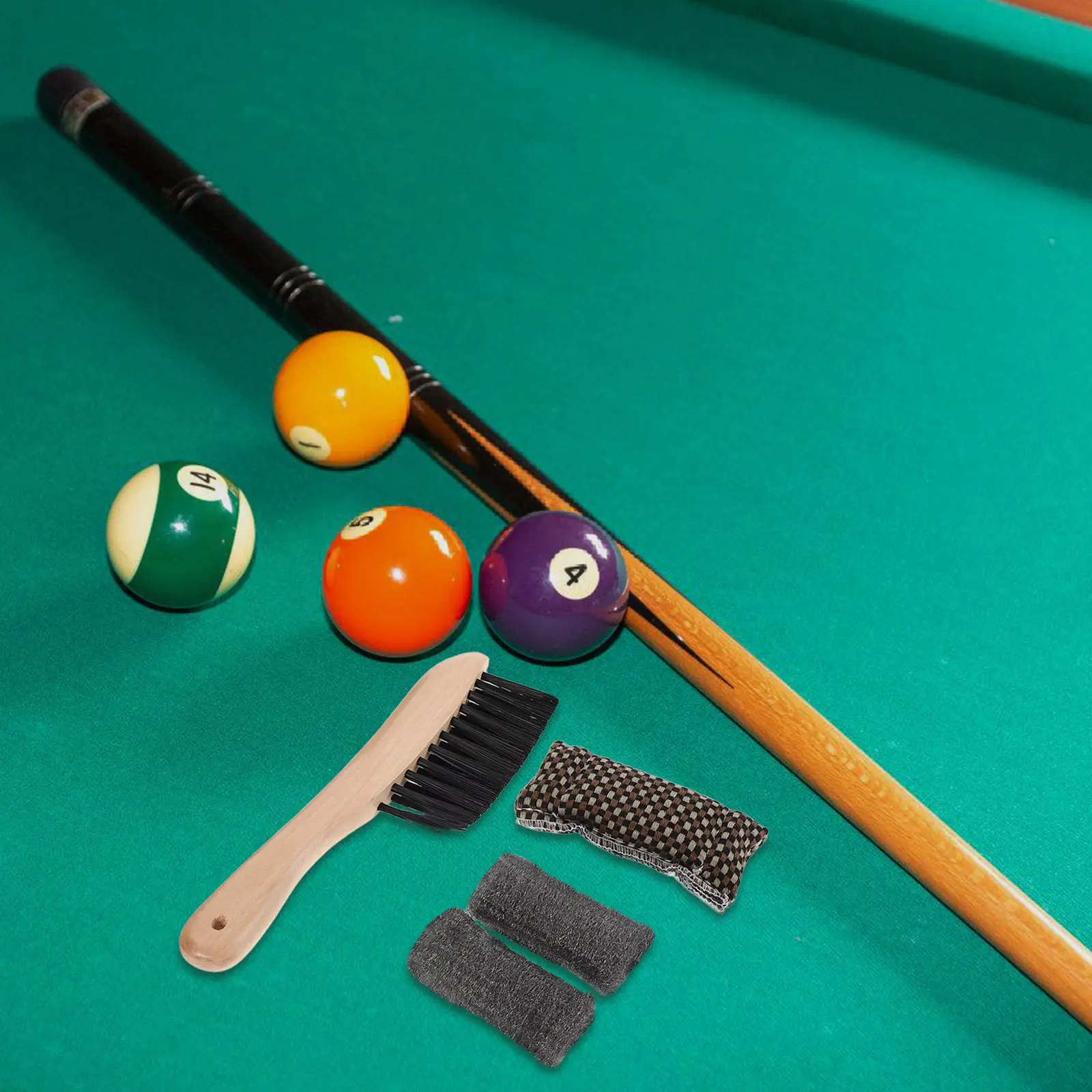 

1Set Pool Table Cleaning Brush Set for Felt Rails Cloth, Soft Bristle Billiard Table Brushes with Ergonomic Handle, Deep Clean