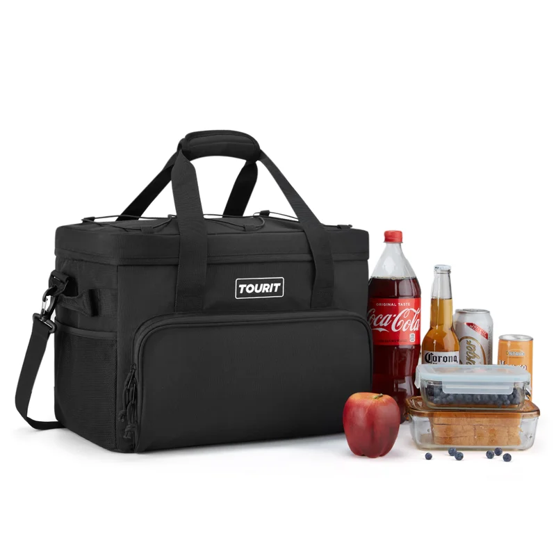 TOURIT Picnic Cooler Bag Trip Car Refrigerator 46-Can Insulated Foldable Fresh Keeping Thermal Bag 32L Large Lunch Insulated Bag