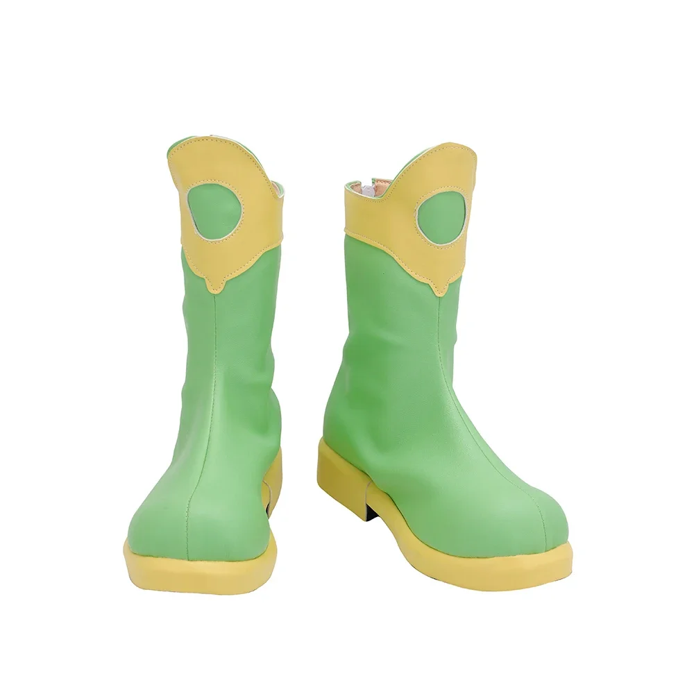 Card Captor Sakura Frog Sakura Cosplay Boots Green Leather Shoes Custom Made Any Size Can be Made