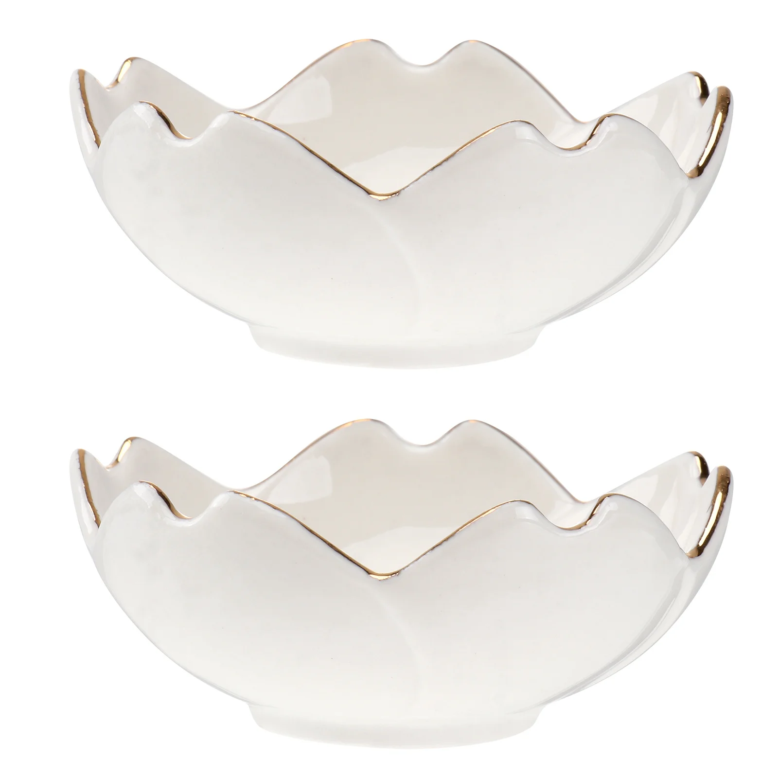 

2 PCS Porcelain Dip Dish Condiment Plate Vinegar Bowl Sauce Ceramic Dipping Plates