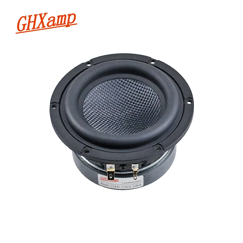 GHXAMP 4 inch Subwoofer 4ohm Unit Long-stroke High-power Original Glass Fiber Bookshelf Speaker Fever 1PC