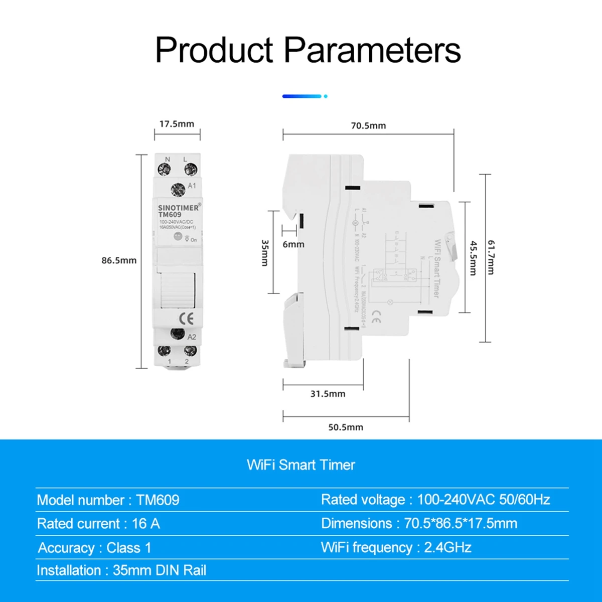 

TM609 WiFi Smart Timer Switch Tuya APP Remote Control Wireless Countdown Time Switch Home Staircase Light 220V 110V